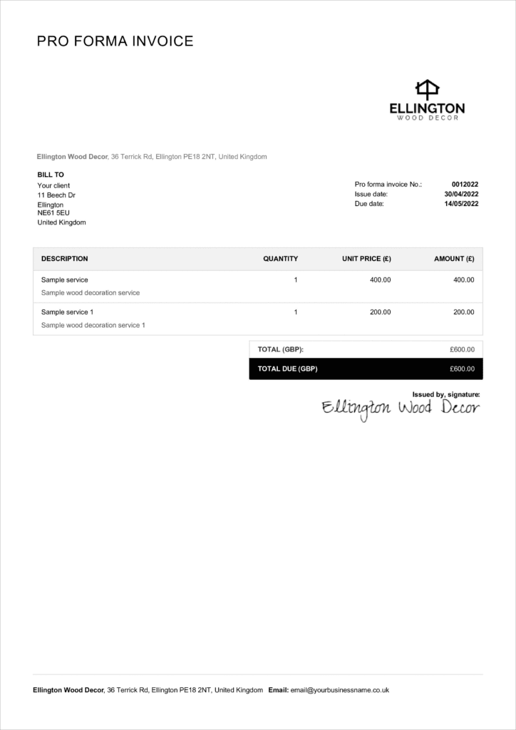 Prorper Invoice What Is a Pro Forma Invoice and How to Create One