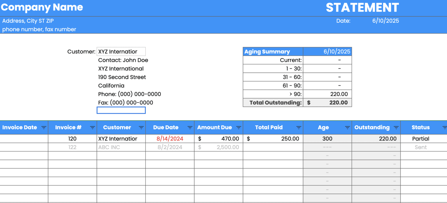 Invoice Tracking Template (Free Download)